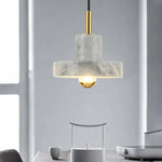 Suspension Led Marbre Blanc Design Luminaire Chambre