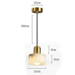 Suspension Led Marbre Blanc Luxe 15 X 16Cm Luminaire Chambre