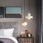 Suspension Led Marbre Blanc Luxe Luminaire Chambre