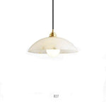 Suspension Led Marbre Blanc Moderne 40 X 15Cm Luminaire Chambre