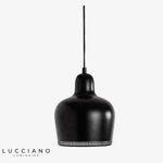 Suspension Led Metal Abat-Jour Arrondi Alto Noir Luminaire Doré