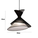 Suspension Led Métal Abat-Jour Asymétrique Noir / 35 X 32Cm Luminaire Chambre