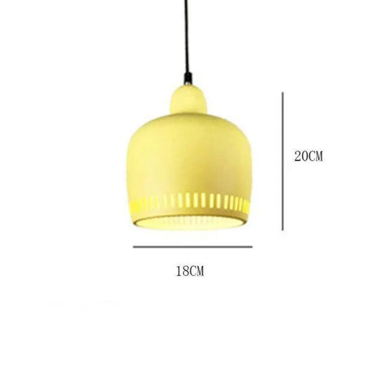 Suspension Led Métal Coloré Decor Jaune Luminaire Doré