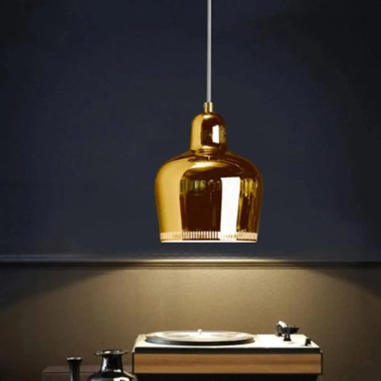 Suspension Led Métal Coloré Decor Luminaire Doré