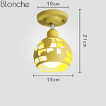 Suspension Led Métal Coloré Enfant Jaune Luminaire Chambre