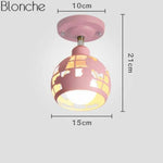 Suspension Led Métal Coloré Enfant Rose Luminaire Chambre