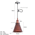 Suspension Led Métal Conique Loft Bronze Luminaire Chambre