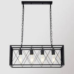 Suspension Led Métal Industrielle Loft 4 Lampes Luminaire Chambre