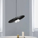 Suspension Led Métal Plissé Noir Loft Luminaire Chambre