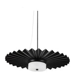 Suspension Led Métal Plissé Noir Loft Luminaire Chambre