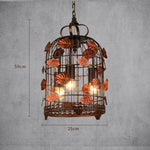 Suspension Led Métal Style Cage Oiseaux Luminaire Chambre