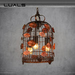 Suspension Led Métal Style Cage Oiseaux Luminaire Chambre