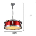 Suspension Led Métal Tambour Rouge / Froide Luminaire Chambre