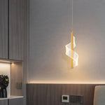 Suspension Led Minimaliste Ondulée Luminaire Chambre