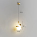 Suspension Led Minimaliste Ondulée Polino Doré Luminaire Chambre
