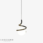 Suspension Led Minimaliste Ondulée Polino Noir Luminaire Chambre