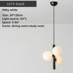 Suspension Led Moderne 3 Globes Lluna Noir - Blancs / Chaude Luminaire Chambre