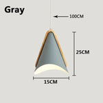 Suspension Led Moderne Bois Et Métal Gris / Froide Luminaire Chambre