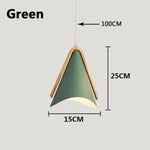 Suspension Led Moderne Bois Et Métal Vert / Chaude Luminaire Chambre