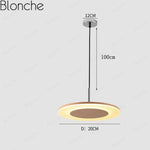 Suspension Led Moderne Disque Bois 20Cm Luminaire Chambre