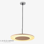 Suspension Led Moderne Disque Bois Luminaire Chambre