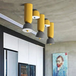 Suspension Led Moderne Jaune Métallique Luminaire Chambre