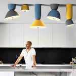 Suspension Led Moderne Jaune Métallique Luminaire Chambre