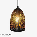 Suspension Led Noire Etching Luminaire Chambre