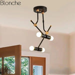 Suspension Led Noire Rétro Moderne Luminaire Chambre