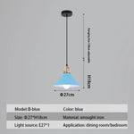 Suspension Led Nordique Métal Haston B - Bleu / Chaude Luminaire Chambre