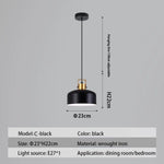 Suspension Led Nordique Métal Haston C - Noir / Chaude Luminaire Chambre