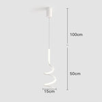 Suspension Led Ondulée Minimaliste Polino Blanc / Chaude Luminaire Chambre