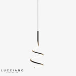 Suspension Led Ondulée Minimaliste Polino Noir / Chaude Luminaire Chambre