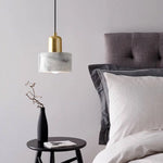 Suspension Led Or Et Marbre Blanc Luminaire Chambre