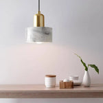 Suspension Led Or Et Marbre Blanc Luminaire Chambre