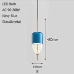 Suspension Led Originale (Bleue Ou Dorée) B - Bleu Luminaire Chambre