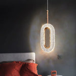 Suspension Led Ovale Dorée Elaia Luminaire Chambre