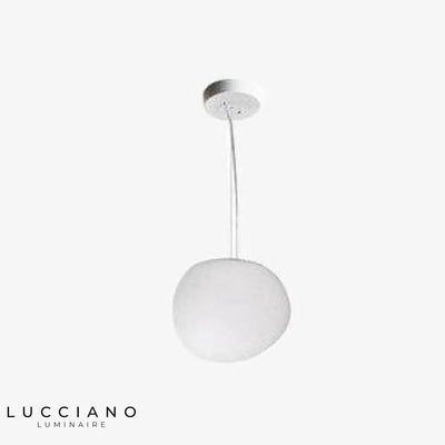 Sospensione LED ovale in vetro bianco