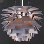 Suspension Led Plaques Colorées Pinecone Argenté / 38Cm Luminaire Chambre