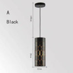 Suspension Led Rétro Abat-Jour Métal A / Noir Luminaire Chambre