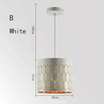 Suspension Led Rétro Abat-Jour Métal B / Blanc Luminaire Chambre