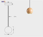 Suspension Led Rétro Boule Bois A Luminaire Chambre