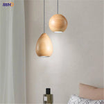 Suspension Led Rétro Boule Bois Luminaire Chambre