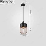 Suspension Led Rétro Cage Métal America Noir / B Luminaire Chambre