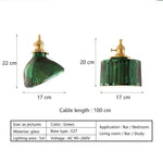 Suspension Led Rétro Verre Vert Yuja Luminaire Chambre