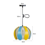 Suspension Led Ronah Abat-Jour Coloré Bleu Et Jaune - 30Cm Luminaire Chambre