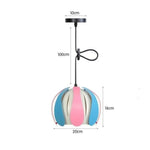 Suspension Led Ronah Abat-Jour Coloré Bleu Et Rose - 20Cm Luminaire Chambre