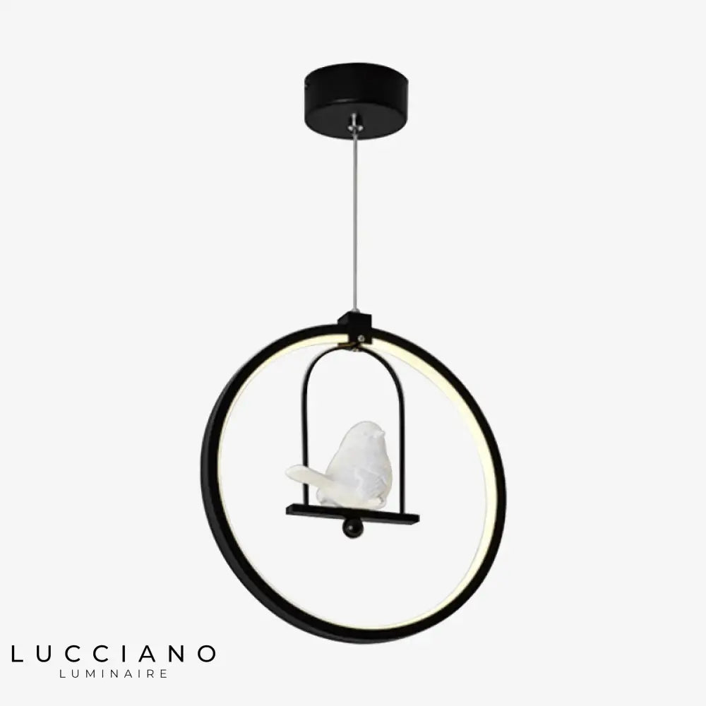 Suspension Led Ronde Avec Oiseau Luminaire Chambre