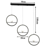 Suspension Led Ronde Avec Oiseaux 3 Lampes 1 Oiseau / Noir Chaude Luminaire Chambre