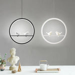 Suspension Led Ronde Avec Oiseaux Luminaire Chambre